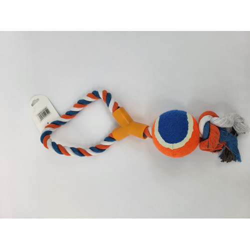 Игрушка для собак Канат с мячиком TPR 37*6 см 155г арт. AD2265