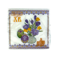 Салфетки столовые La Fleur 33х33 см Пасхальные крокуксы 2 слоя 16 шт