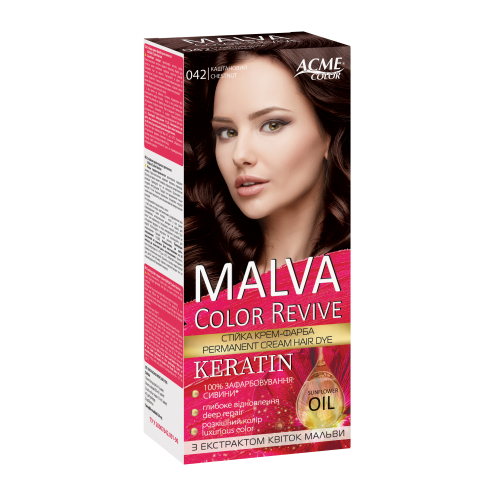 Крем-краска для волос MALVA Color №042 Каштановый