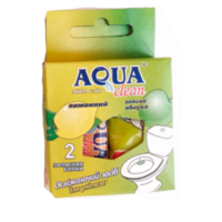Освежающее средство для унитаза Aqua Clean лимон-яблоко в упаковке запасной блок 2 шт