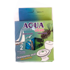 Освіжаючий засіб для унітаза Aqua Clean море-хвоя в упаковці запасний блок 2 шт