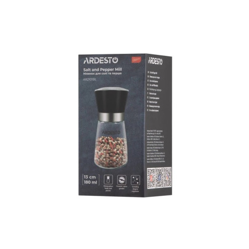 Мельница для соли и перца Ardesto Gemini черная AR2101BL