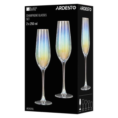 Набор бокалов для шампанского 250 мл Ardesto Black Mars Zenith AR2625EL