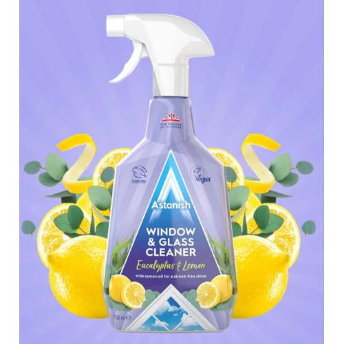 Средство для мытья окон и стекла Astonish Lemon & Eucalyptus 750 мл