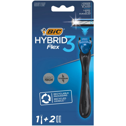 Станок для гоління Bic Flex 3 Hibrid з 2 змінними картриджами