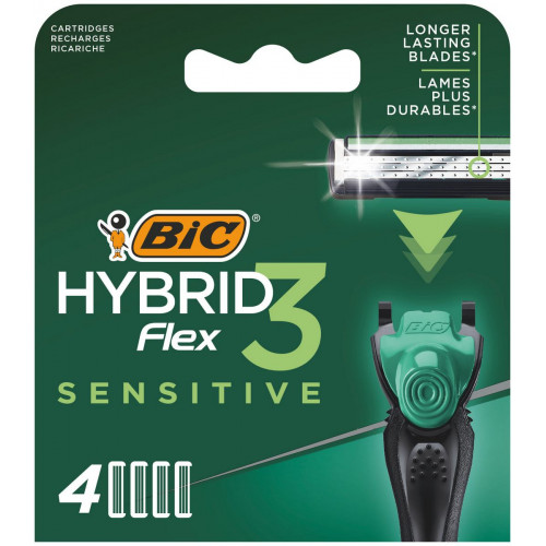 Змінні картриджі для гоління Bic Flex 3 Hybrid Sensitive 4 шт