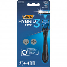 Станок для гоління Bic Flex 3 Hibrid з 4 змінними картриджами