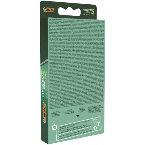 Станок для бритья Bic Flex 3 Hibrid Sensitive с 4 сменными картриджами