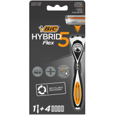 Станок для бритья Bic Flex 5 Hibrid с 4 сменными картриджами