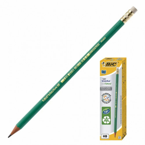 Карандаш чернографитовый Bic Evolution с ластиком  655 НВ 1 шт