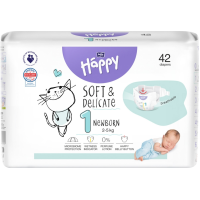 Подгузники Bella Baby Happy Soft & Delicate Newborn №1 2-5 кг 42 шт