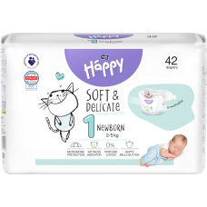 Підгузники Bella Baby Happy Soft & Delicate Newborn №1 2-5 кг 42 шт