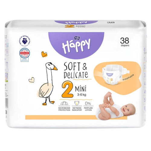 Підгузники Bella Baby Happy Soft & Delicate Mini №2 3-6 кг 38 шт