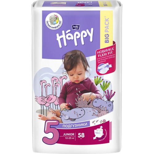 Підгузки Happy Junior №5 12-25 кг 58 шт