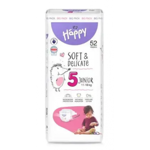 Подгузники Bella Baby Happy Soft & Delicate Junior №5  11-18 кг 52 шт