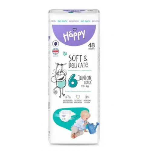 Подгузники Bella Baby Happy Soft & Delicate Junior extra №6 15+ 48 шт