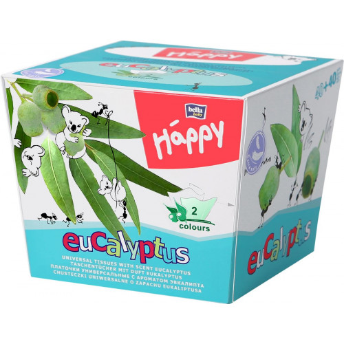 Серветки Bella Baby Happy універсальні двошарові Евкаліпт 40+40 шт