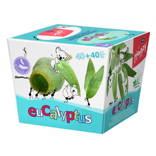 Серветки Bella Baby Happy універсальні двошарові Евкаліпт 40+40 шт
