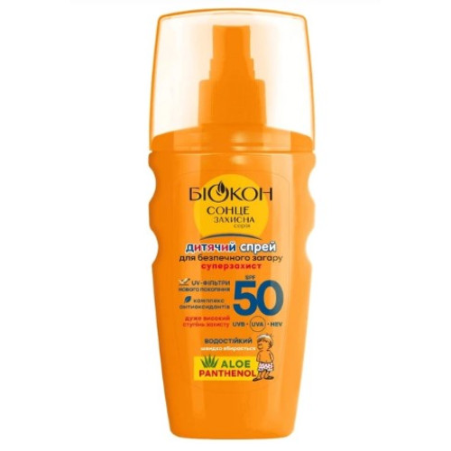 Дитячий спрей для безпечної засмаги Біокон Cуперзахист SPF-50 160 мл