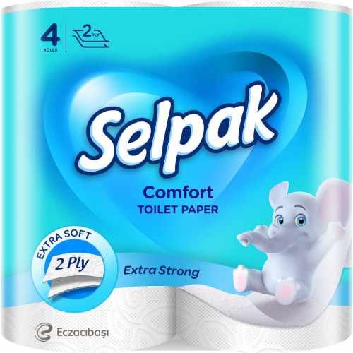Туалетная бумага Selpak Comfort белая 2 слоя 4 шт