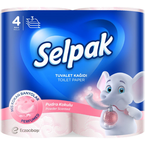 Туалетний папір Selpak Пудра з ароматом 3 шари 4 шт