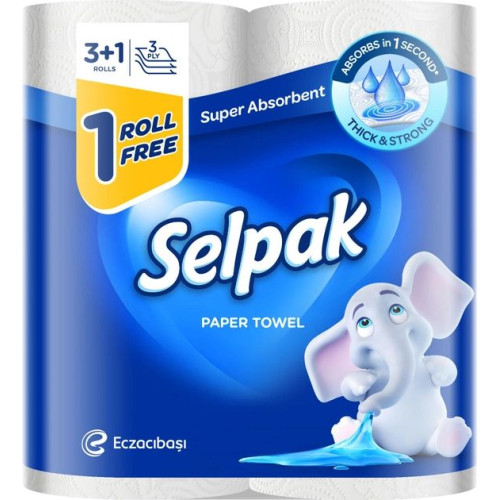 Полотенце кухонное Selpak 3+1 шт