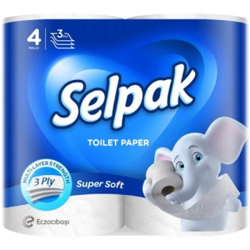 Туалетний папір Selpak білий 3 шари 4 шт