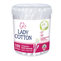 Ватные палочки Lady Cotton круглая банка 100 шт