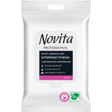 Серветки для інтимної гігієни Novita Professional рослинним комплексом 15 шт