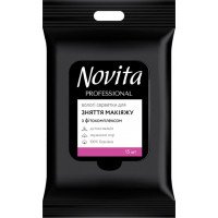 Салфетки влажные Novita Professional для снятия макияжа 15 шт