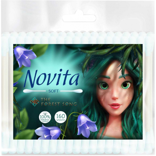 Ватні палички Novita Soft Mavka Поліетиленова упаковка 160 шт