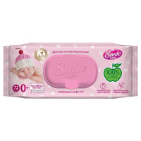 Серветки вологі Smile Baby для новонароджених із клапаном 72 шт