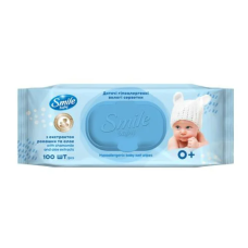 Серветки вологі Smile Baby з екстрактом ромашки та алое з клапаном 100 шт