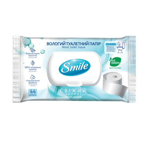Влажная туалетная бумага Smile для взрослых 44 шт