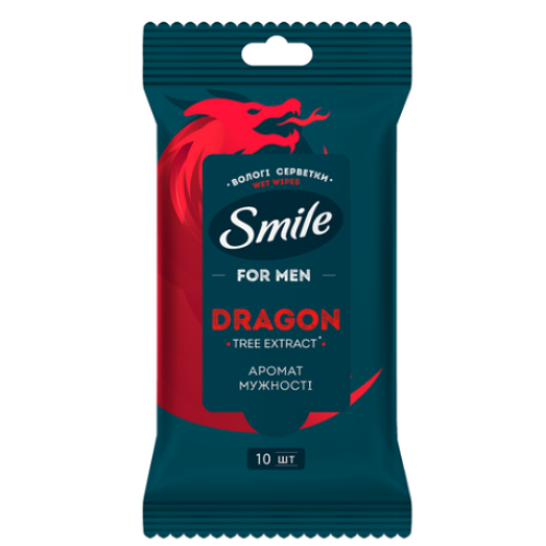 Салфетки влажные Smile For men Dragon 10 шт