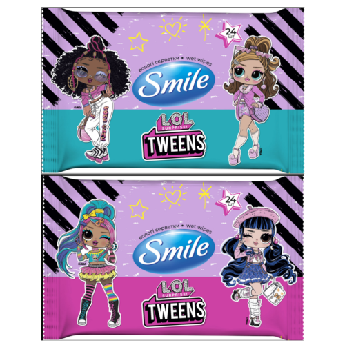 Салфетки влажные Smile Tweens L.O.L Surprise 24 шт