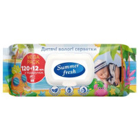 Салфетки влажные детские Summer Fresh 120+12 шт