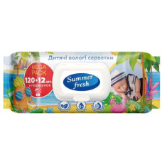 Серветки вологі дитячі Summer Fresh 120+12 шт
