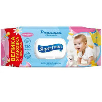 Салфетки влажные Superfresh Baby Chamomile с клапаном 120 шт