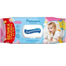 Серветки вологі Superfresh Baby Chamomile з клапаном 120 шт