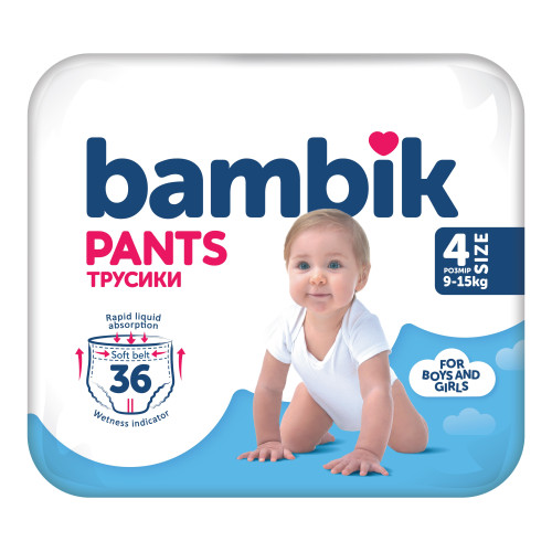 Подгузники-трусики Bambik 4 9-15кг 36 шт