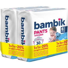 Подгузники-трусики Bambik 6 15+ кг 30+30 шт