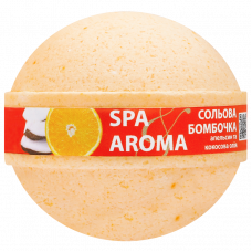 Сольова бомбочка для ванн Spa&Aroma Апельсин і кокос  200 гр