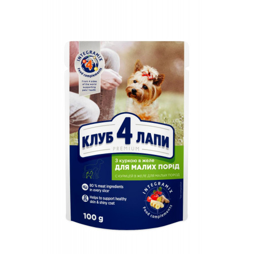 Корм для собак Club 4 Paws з куркою в желе 100 гр