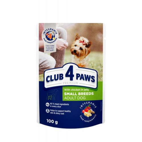 Корм для собак Club 4 Paws з куркою в желе 100 гр