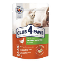 Корм для кошенят Club 4 Paws з куркою в соусі 80 гр