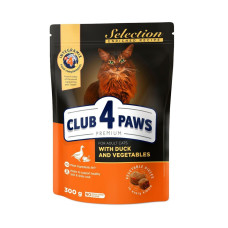 Корм сухий для котів Club 4 Paws з качкою та овочами 300 гр