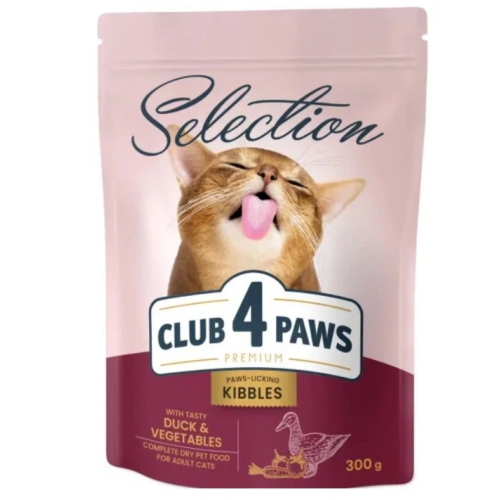 Корм сухой для котов Club 4 Paws Premium Seleclion с уткой и овощами 300 гр