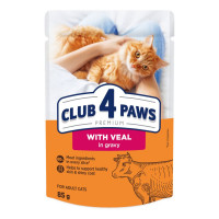 Корм для котов Club 4 Paws телятина в соусе 85 гр