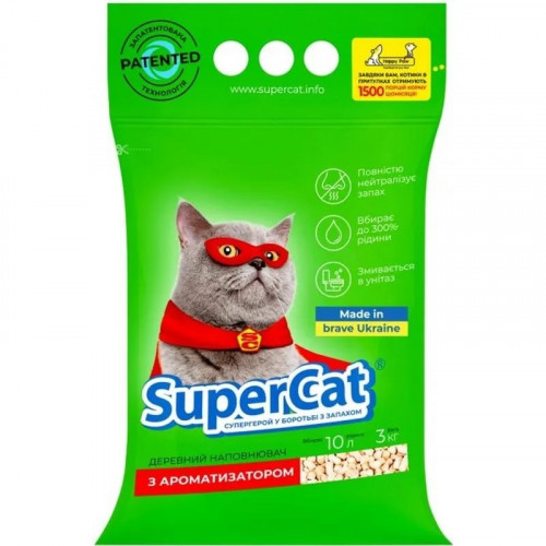 Наповнювач для котячого туалету SuperCat з ароматом хвої 3 кг